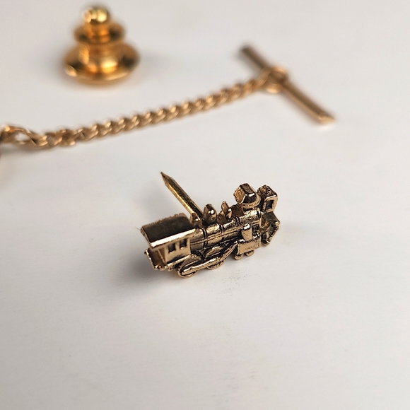 Gold Locomotive Tie Tac Vintage 90s - Picture 5 of 12